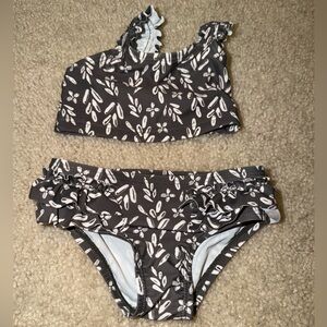 Carter's Black and White Leaf Print Bikini